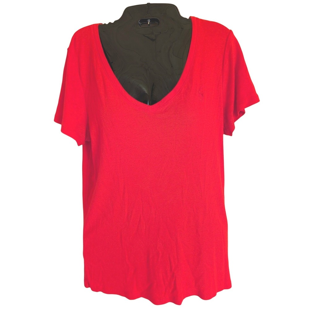 Ralph Lauren V-Neck Tee L Pony Preppy Orange Everyday Classic Minimalist Casual